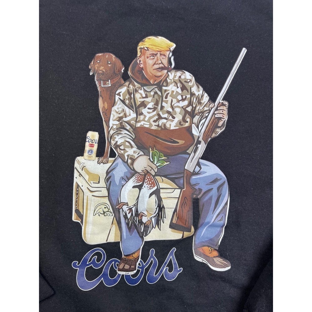 Gildan Coors Banquet Sweatshirt Mens Large Black Trump Hunting Graphic Pullover - Picture 8 of 8